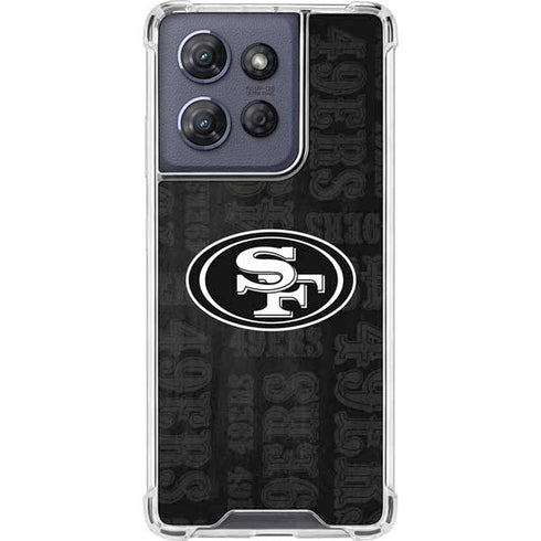 NFL San Franciso 49ers Black & White Moto G Play 5G (2025) Clear Case
